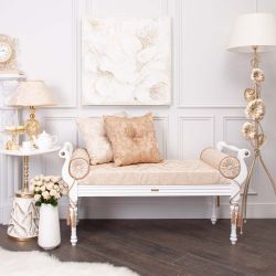 Банкетка Флоренция Белый Каледония Даймонд Айвори