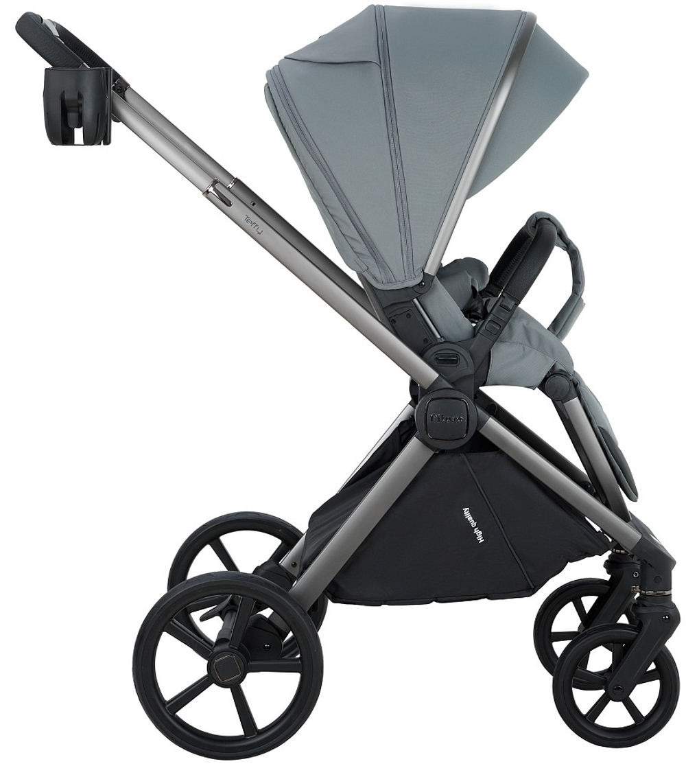 Детская коляска Pituso Teffy 3 в 1 с автокреслом Santiso Pro Black Blue Tea/Graphite