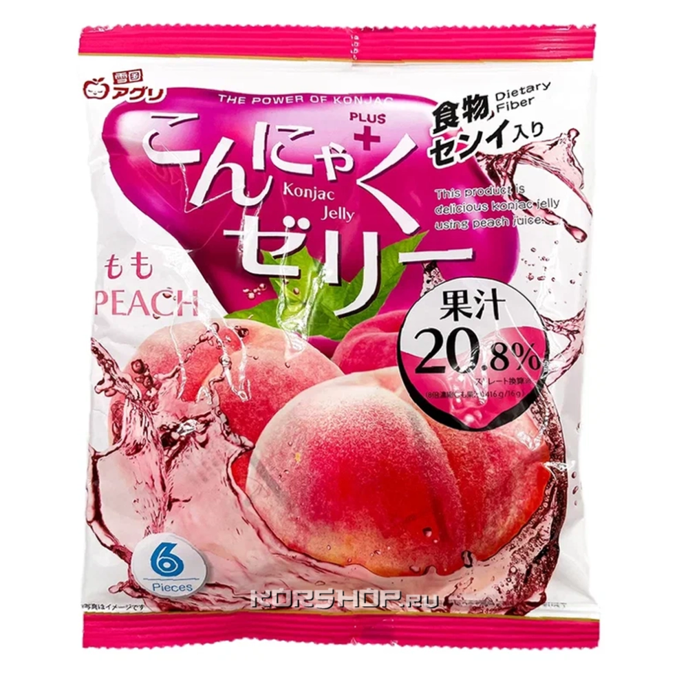 Желе Yukiguni Aguri порционное Конняку со вкусом персика