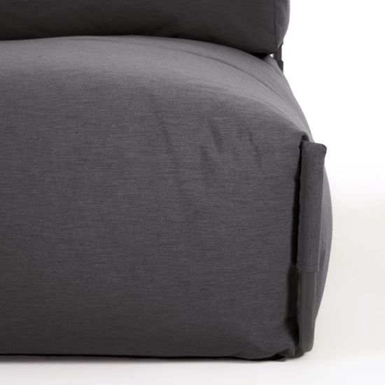 Пуф-шезлонг со спинкой Square темно-серого цвета для садового модульного дивана 165 x101см