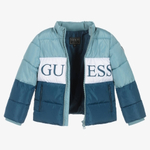 Куртка демисезонная с капюшоном GUESS Голубой/Синий/Белый/Синий логотип: GUESS (Мальчик)