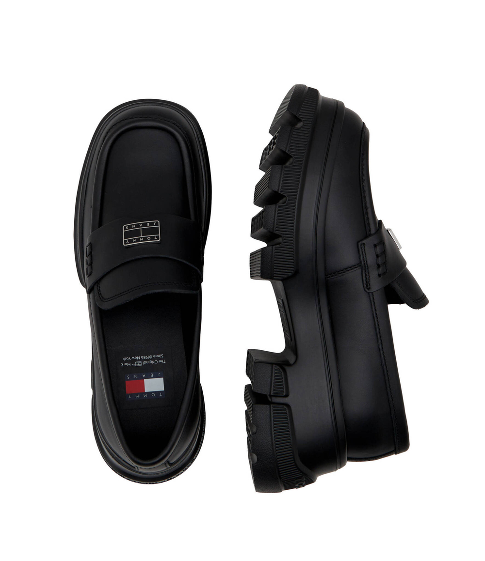 Кожаные лоферы chunky Tommy Jeans - черный(EN0EN02504)