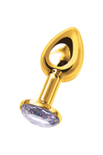Анальная втулка с кристаллом Small Gold белый 7,5 см