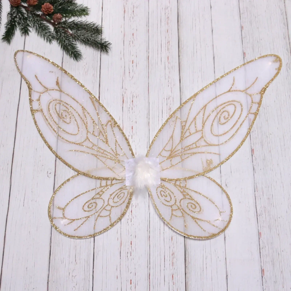 Карнавальный аксессуар Крылья «Взмах пера» (крылья 48*44 см), Белый/золото