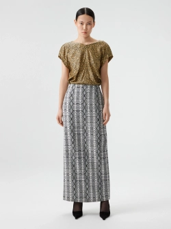 Вечернее платье принтованное с открытой спиной OLA OLA