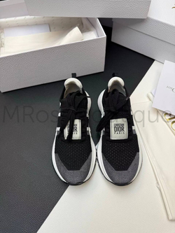 Женские кроссовки Dior Run черного цвета с логотипом