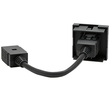 Розетка HDMI,  2мод.,  черн. (45х45мм),  с соединительным шнуром 15см