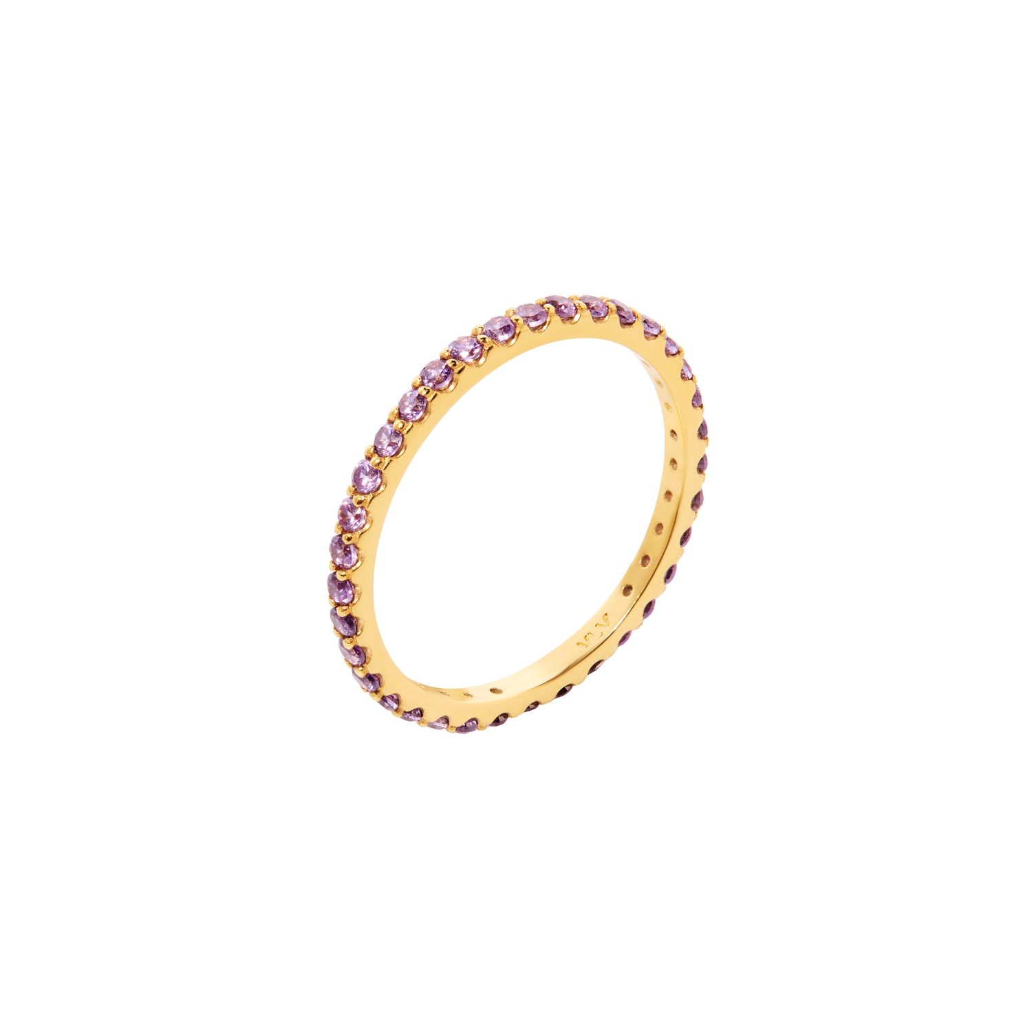 Кольцо Pave Tiny Ring - Gold Amethyst