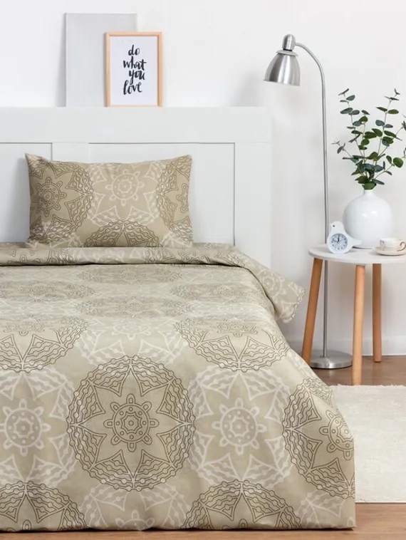 Постельное бельё 1,5сп Экономь и Я «Серые цветы» 143х215см, 145х214см, 50х70см-1 шт, 60 г/м2, микрофибра