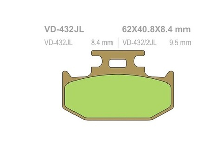 Колодки тормозные Vesrah VD-432JL (FDB659)