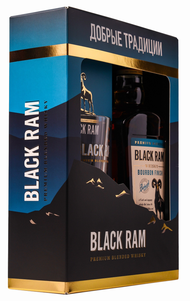 Виски БЛЭК РЭМ БУРБОН ФИНИШ со стаканом Виски БЛЭК РЭМ БУРБОН ФИНИШ со стаканом