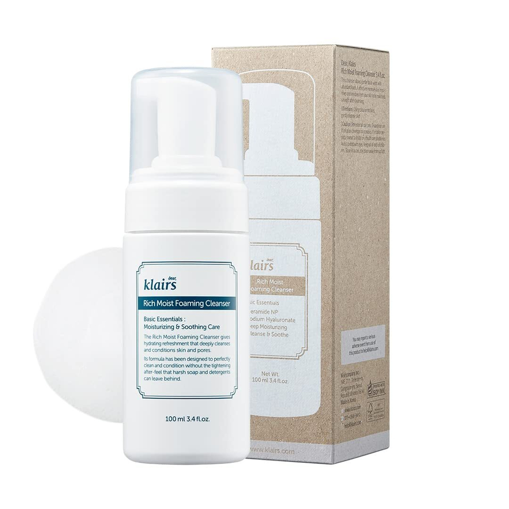 Dear, Klairs Пенка для умывания увлажняющая кислородная - Rich moist foaming cleanser рН 5.6, 100мл