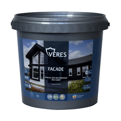 Краска В/Д 0,9л для деревянных фасадов акрил. медовый