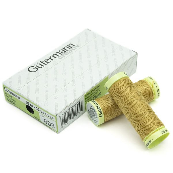 Нитки отделочные Gutermann Top Stitch 30 (30 метров), 5 кат. | 893 бежево-желтый