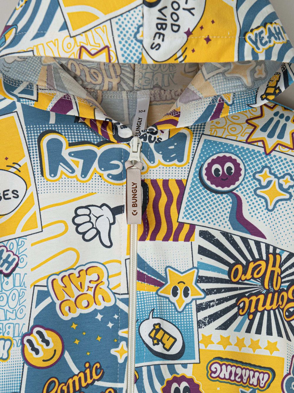 Ромпер на молнии с капюшоном "Comic hero"