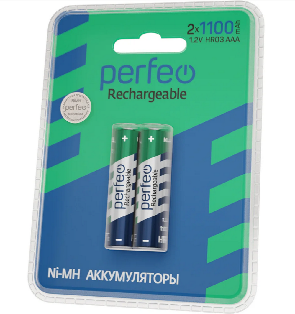 Аккумулятор AAA HR-03 / 1100 mAh Perfeo NiMH (2шт/уп)