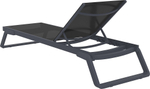 Шезлонг-лежак металлический Siesta Contract Tropic, черный, темно-серый