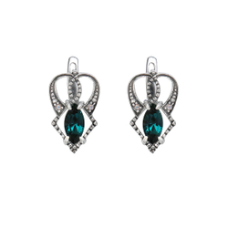 "Чешир" серьги в серебряном покрытии из коллекции "Винтаж" от Jenavi с английским замком