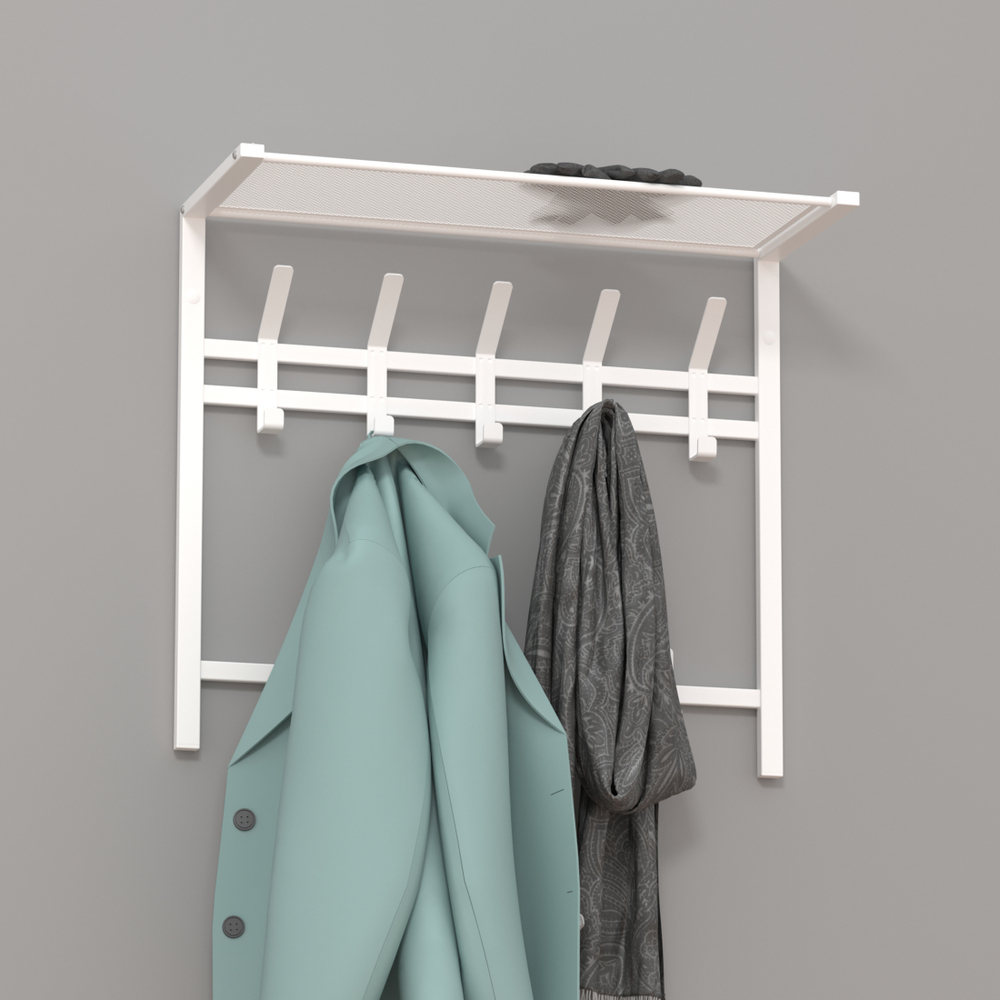 Вешалка с полкой Торонто 22 арт.ВСПТ22 Б 1 уп (Белый)