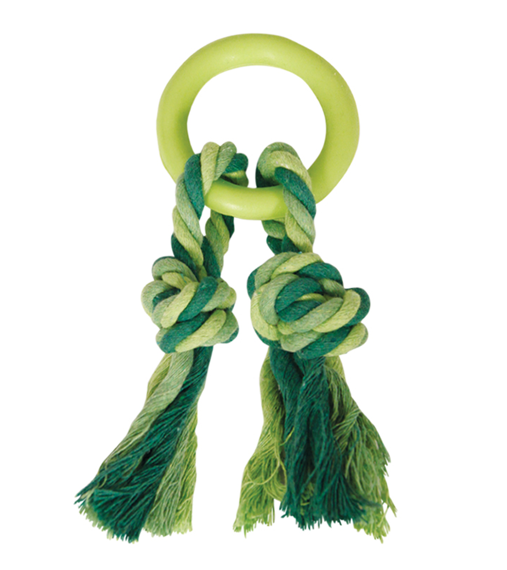 Игрушка для собак из цельнолитой резины "Кольцо с двумя веревками", 60/190мм, Triol