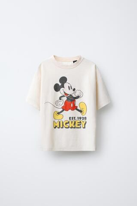 ZARA ФУТБОЛКА С ПРИНТОМ «МИККИ МАУС» © DISNEY, ЭКРЮ