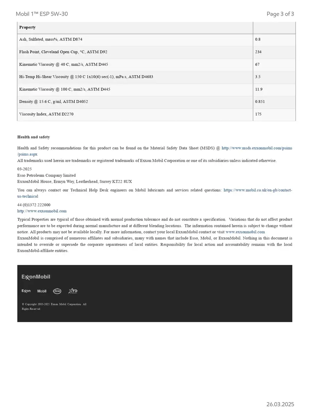 Мобил 1 ESP 5W30 4л.