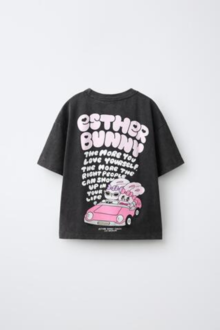ZARA ФУТБОЛКА ESTHER BUNNY ©, АНТРАЦИТОВО-СЕРЫЙ