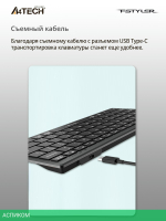 Клавиатура A4Tech Fstyler серый (FX51)