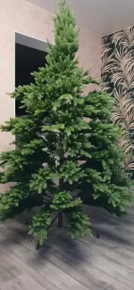 Елка с гирляндой встроенной «Сириус» (Литая хвоя) 215 см / 2,15 м