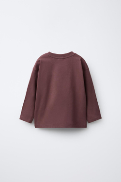 ZARA ФУТБОЛКА С АНИМАЛИСТИЧЕСКИМ ПРИНТОМ, ЛИЛОВЫЙ