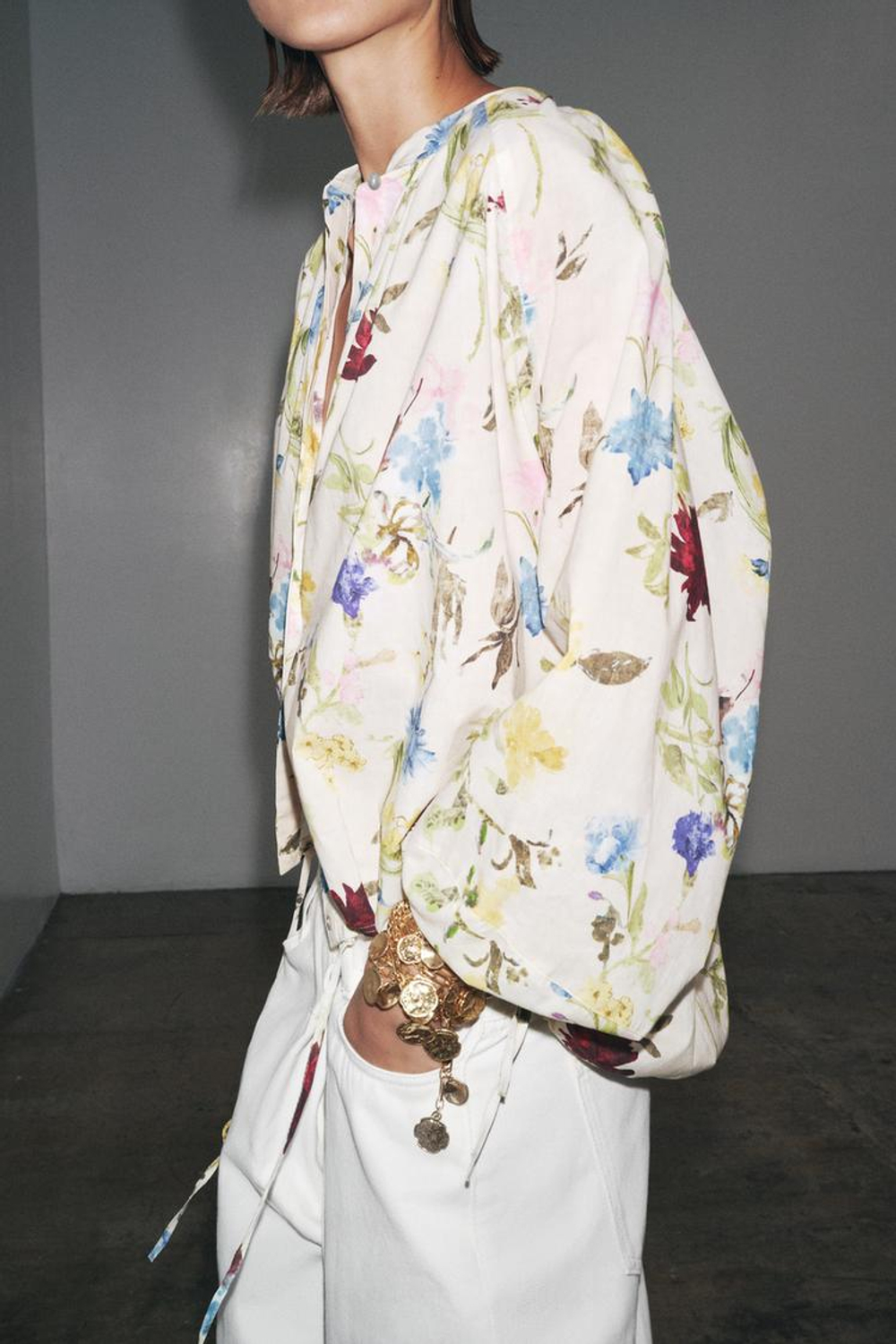 ZARA РУБАШКА С ЦВЕТОЧНЫМ ПРИНТОМ — ZW COLLECTION, РАЗНОЦВЕТНЫЙ