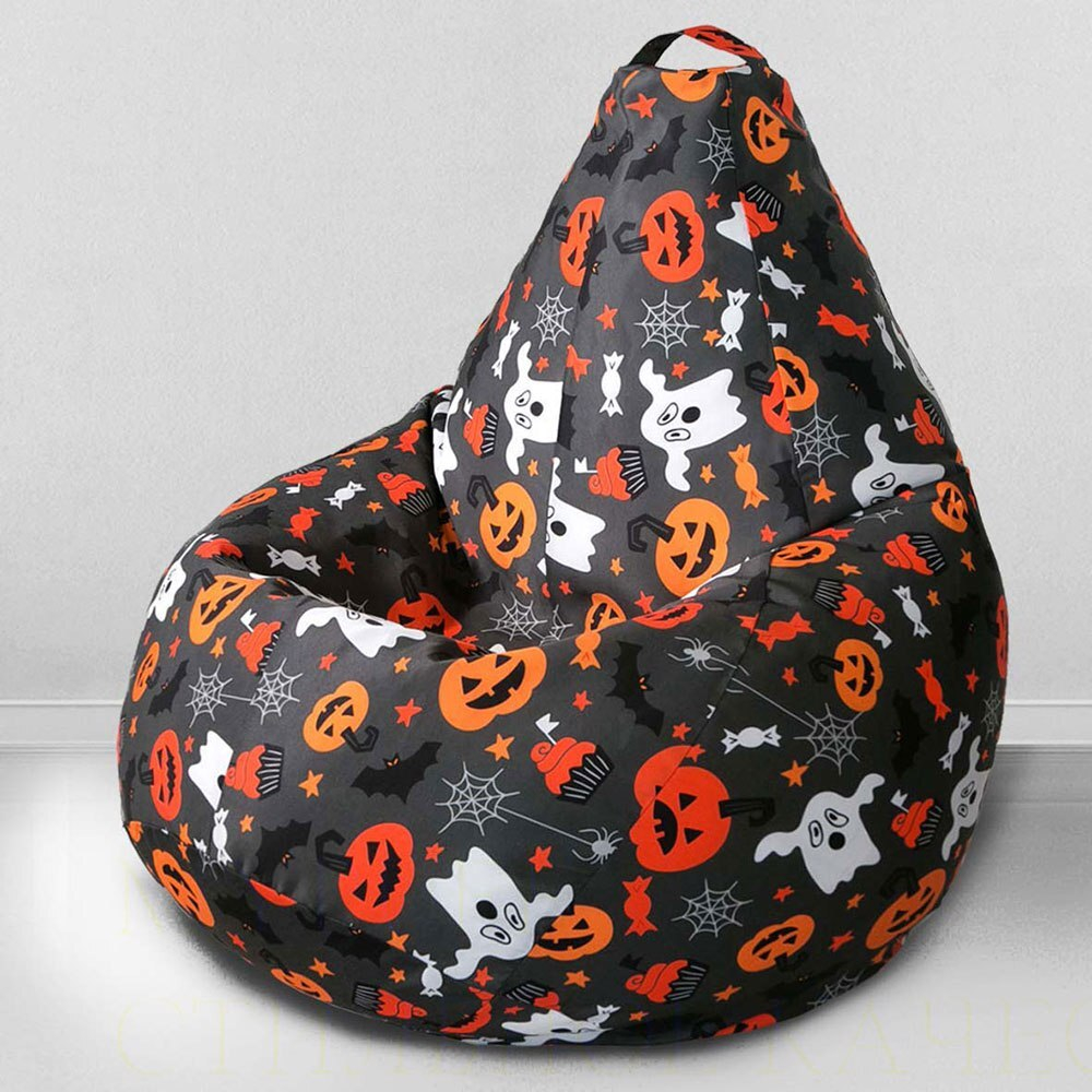 Кресло-мешок Босс Хеллоуин, XXL-Комфорт, жаккард, съемный чехол