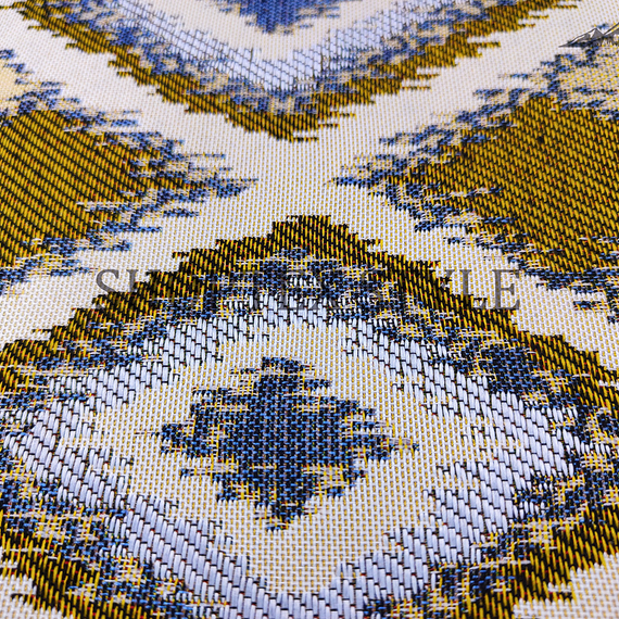 Гобелен &quot;Икат Желтый&quot; | ш.160 см | 350 г/м² | полиэстер 51%/хлопок 49%