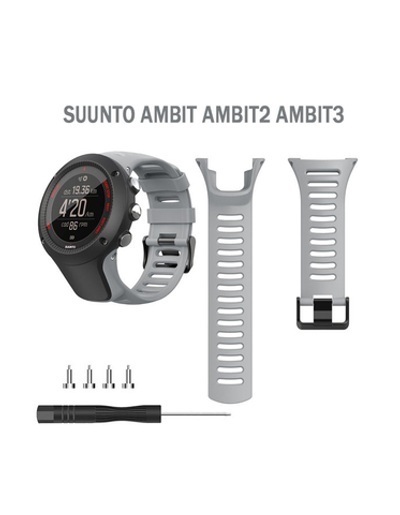 Ремешок для Suuntu Ambit , Ambit 2, Ambit 3 силиконовый (Серый)