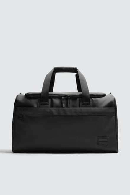 ZARA ПРОРЕЗИНЕННАЯ ДОРОЖНАЯ СУМКА, ЧЕРНЫЙ