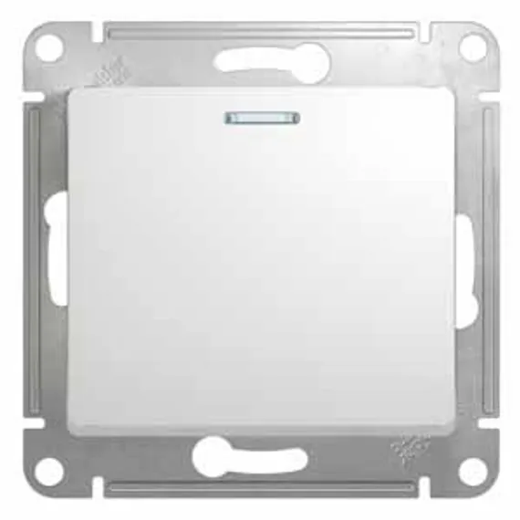 Механизм кнопки нажимной 1-кл. СП Glossa 10А IP20 (сх. 1а) 10AX с подсветкой бел. SchE GSL000117