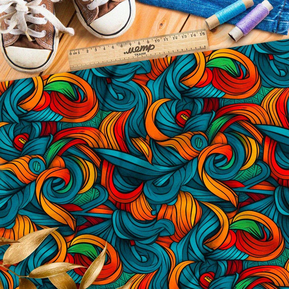 Ткань премиум дюспо эклектичные пятна эмоций