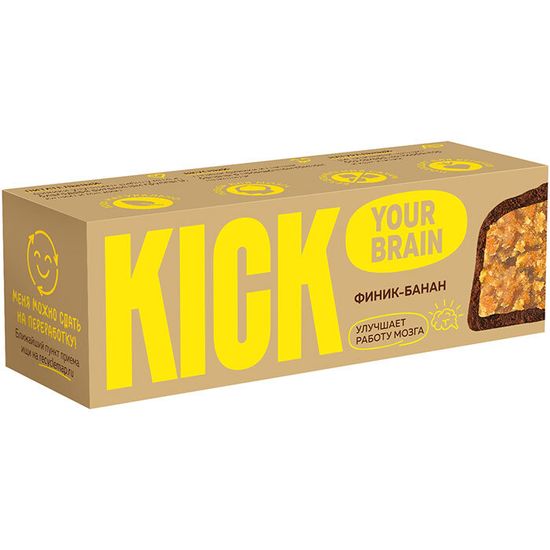 Батончик финиковый с бананом в шоколаде KICK 45 г/10 шт