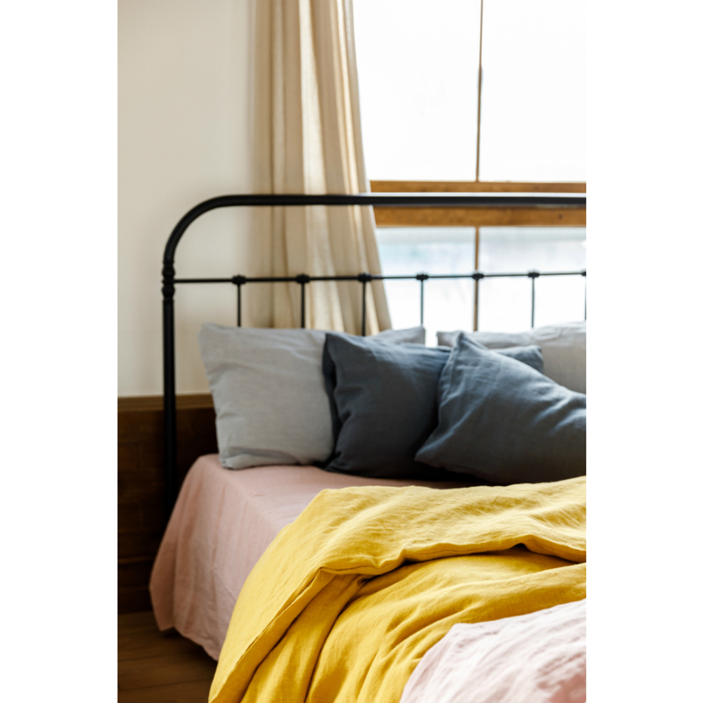 Простыня из стираного льна цвета пыльной розы essential, 180х270 см