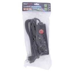 S-GCU2-3B BLACK Удлинитель серии Ultra. шнур 3м.. 2 гнезда. 16A. с-з. Черный. TM Uniel