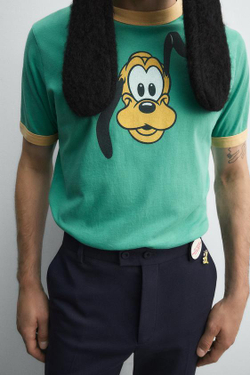 ZARA HARRY LAMBERT X DISNEY ФУТБОЛКА PLUTO, ЗЕЛЕНЫЙ