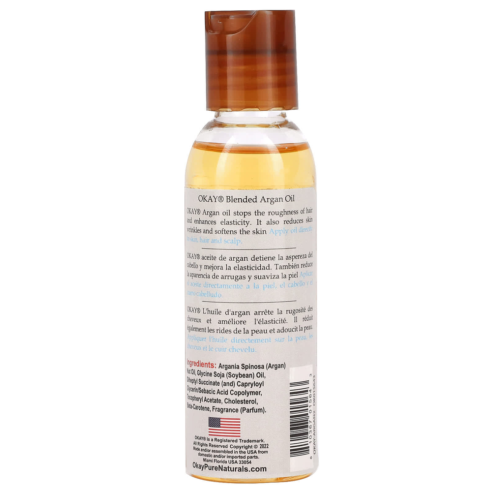 Okay Pure Naturals, Смешанное аргановое масло, 59 мл (2 жидк. унц.)