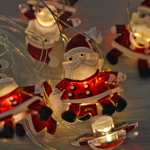 Гирлянда электрическая "Дед Мороз" 2м, 20 ламп LED, 1 режим, на батарейках, теплый белый свет