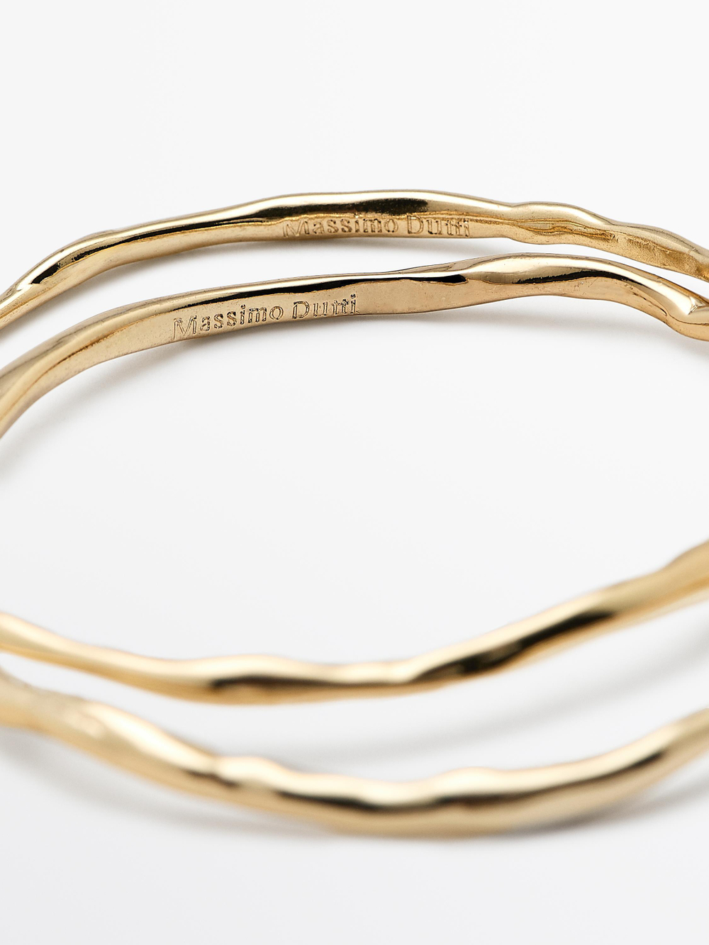 Massimo Dutti Набор браслетов асимметричной формы, золотистый