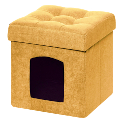 Пуфик Складной Для Животных Желтый Велюр