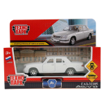 Модель ин. мет. "ГАЗ-31105 Волга" 12см, двери, багаж, белый, коробка 3110-12-WH (Технопарк)