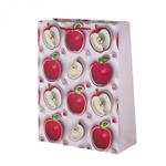 Пакет подарочный бумажный Alingar, (L+) 26х32х10 см, вертикальный, "Сочные фрукты", матов. ламинация, тиснение голография, эффект 3D, ассорти