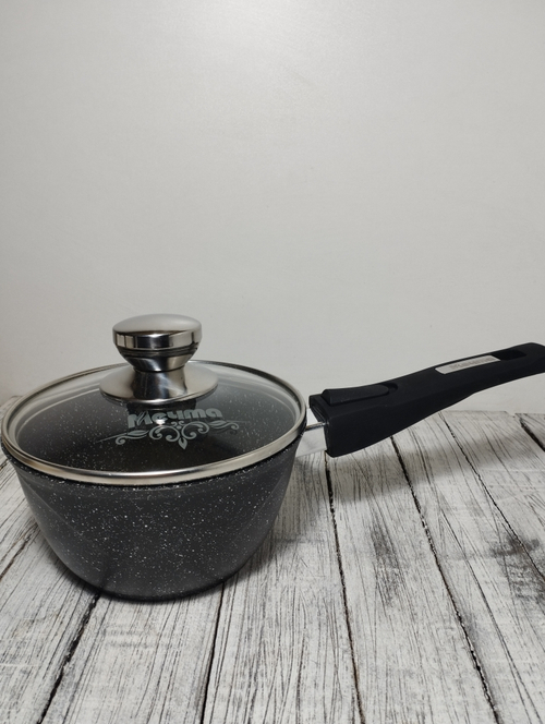 Ковш 1,2л АП ГРАНИТ black стекл кр съем ручка 081802