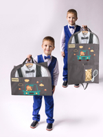 Детский чехол с карманами 80х50. Львенок в машине