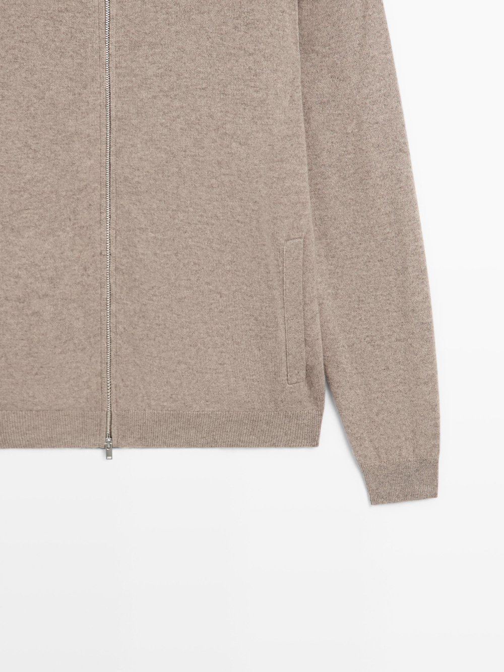 Massimo Dutti Кардиган на молнии, песочный